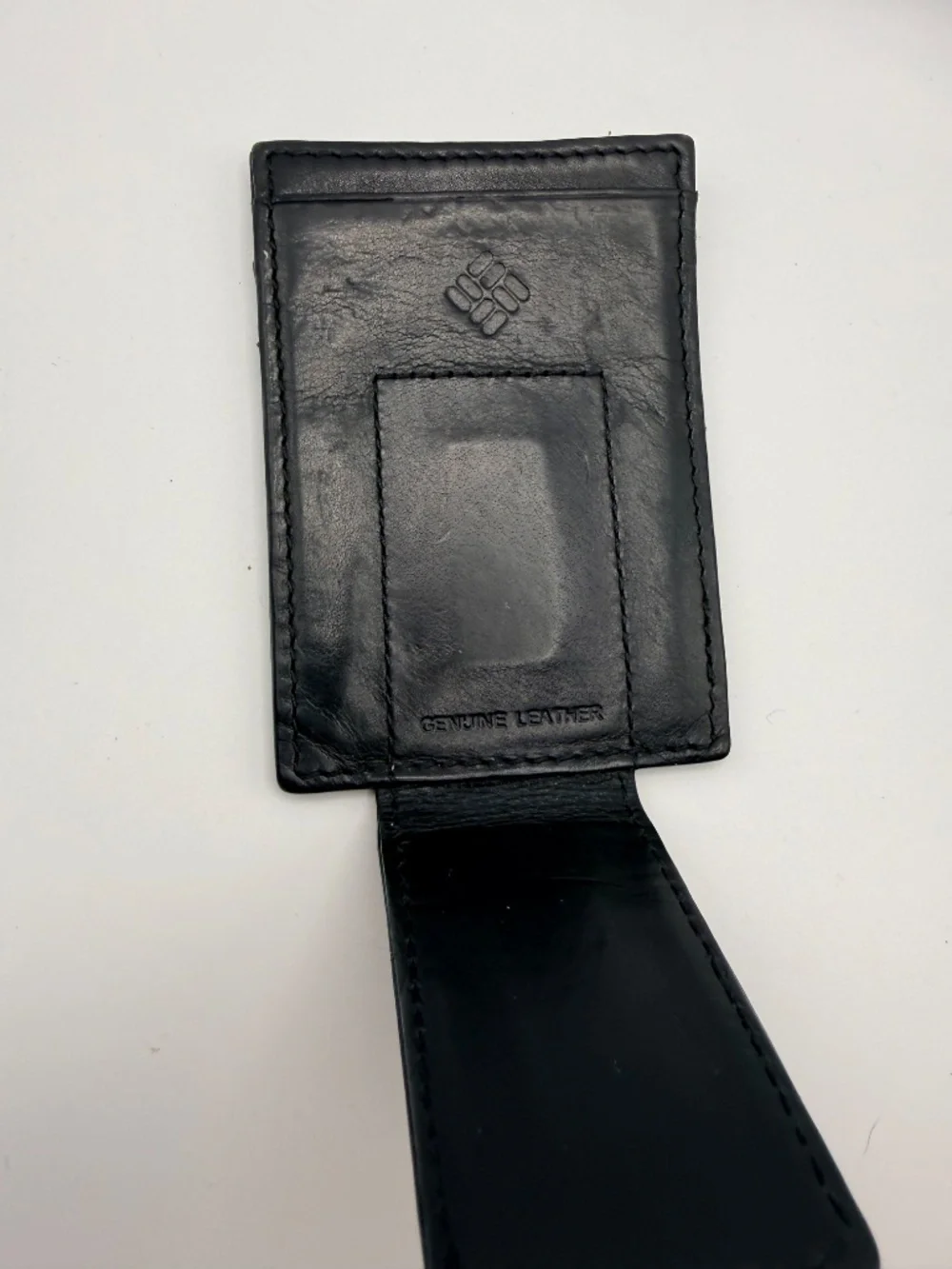 Columbia Genuine Leather Money Clip Wallet Card Holder Black RFID Style